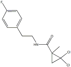 2,2-dichloro-N-[2-(4-fluorophenyl)ethyl]-1-methylcyclopropanecarboxamide 结构式