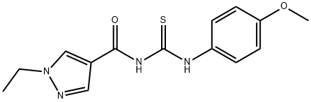 N-[(1-ethyl-1H-pyrazol-4-yl)carbonyl]-N'-(4-methoxyphenyl)thiourea 结构式