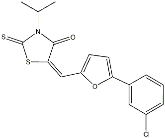 5-{[5-(3-chlorophenyl)-2-furyl]methylene}-3-isopropyl-2-thioxo-1,3-thiazolidin-4-one 结构式