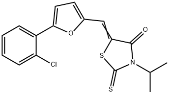5-{[5-(2-chlorophenyl)-2-furyl]methylene}-3-isopropyl-2-thioxo-1,3-thiazolidin-4-one 结构式