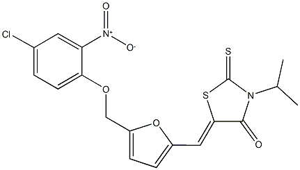 5-{[5-({4-chloro-2-nitrophenoxy}methyl)-2-furyl]methylene}-3-isopropyl-2-thioxo-1,3-thiazolidin-4-one 结构式