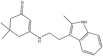 5,5-dimethyl-3-{[2-(2-methyl-1H-indol-3-yl)ethyl]amino}-2-cyclohexen-1-one 结构式