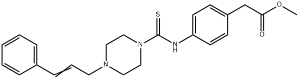 methyl (4-{[(4-cinnamyl-1-piperazinyl)carbothioyl]amino}phenyl)acetate 结构式