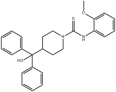 4-[hydroxy(diphenyl)methyl]-N-(2-methoxyphenyl)-1-piperidinecarbothioamide 结构式