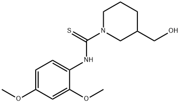 N-(2,4-dimethoxyphenyl)-3-(hydroxymethyl)-1-piperidinecarbothioamide 结构式