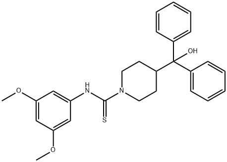 N-(3,5-dimethoxyphenyl)-4-[hydroxy(diphenyl)methyl]-1-piperidinecarbothioamide 结构式