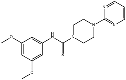 N-(3,5-dimethoxyphenyl)-4-(2-pyrimidinyl)-1-piperazinecarbothioamide 结构式