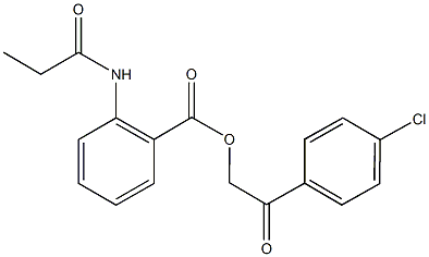 2-(4-chlorophenyl)-2-oxoethyl 2-(propionylamino)benzoate 结构式