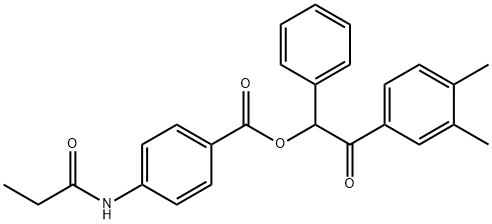 2-(3,4-dimethylphenyl)-2-oxo-1-phenylethyl 4-(propionylamino)benzoate 结构式