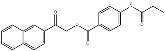 2-(2-naphthyl)-2-oxoethyl 4-(propionylamino)benzoate 结构式