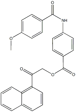 2-(1-naphthyl)-2-oxoethyl 4-[(4-methoxybenzoyl)amino]benzoate 结构式