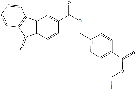 4-(ethoxycarbonyl)benzyl 9-oxo-9H-fluorene-3-carboxylate 结构式