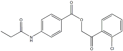 2-(2-chlorophenyl)-2-oxoethyl 4-(propionylamino)benzoate 结构式