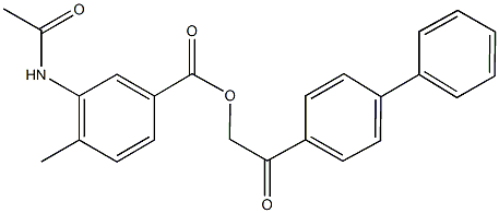 2-[1,1'-biphenyl]-4-yl-2-oxoethyl 3-(acetylamino)-4-methylbenzoate 结构式