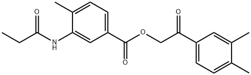 2-(3,4-dimethylphenyl)-2-oxoethyl 4-methyl-3-(propionylamino)benzoate 结构式