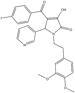 1-[2-(3,4-dimethoxyphenyl)ethyl]-4-(4-fluorobenzoyl)-3-hydroxy-5-(3-pyridinyl)-1,5-dihydro-2H-pyrrol-2-one 结构式