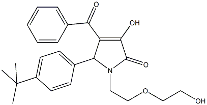 4-benzoyl-5-(4-tert-butylphenyl)-3-hydroxy-1-[2-(2-hydroxyethoxy)ethyl]-1,5-dihydro-2H-pyrrol-2-one 结构式