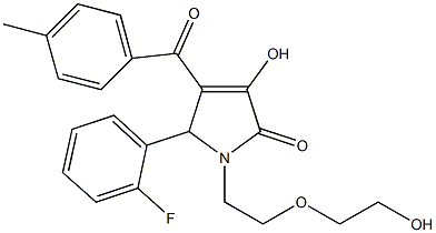 5-(2-fluorophenyl)-3-hydroxy-1-[2-(2-hydroxyethoxy)ethyl]-4-(4-methylbenzoyl)-1,5-dihydro-2H-pyrrol-2-one 结构式