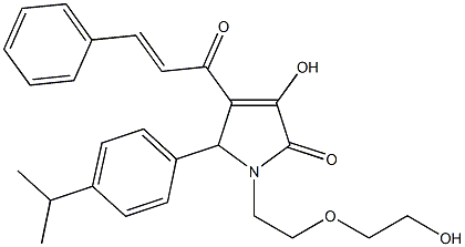 4-cinnamoyl-3-hydroxy-1-[2-(2-hydroxyethoxy)ethyl]-5-(4-isopropylphenyl)-1,5-dihydro-2H-pyrrol-2-one 结构式