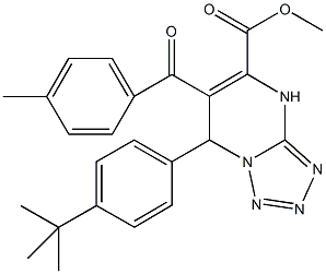 methyl 7-(4-tert-butylphenyl)-6-(4-methylbenzoyl)-4,7-dihydrotetraazolo[1,5-a]pyrimidine-5-carboxylate 结构式