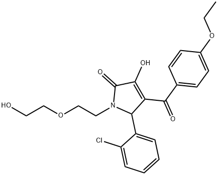 5-(2-chlorophenyl)-4-(4-ethoxybenzoyl)-3-hydroxy-1-[2-(2-hydroxyethoxy)ethyl]-1,5-dihydro-2H-pyrrol-2-one 结构式