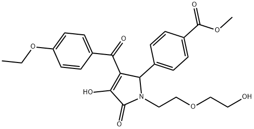 methyl 4-{3-(4-ethoxybenzoyl)-4-hydroxy-1-[2-(2-hydroxyethoxy)ethyl]-5-oxo-2,5-dihydro-1H-pyrrol-2-yl}benzoate 结构式