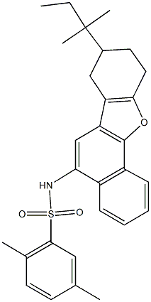 2,5-dimethyl-N-(8-tert-pentyl-7,8,9,10-tetrahydronaphtho[1,2-b][1]benzofuran-5-yl)benzenesulfonamide 结构式