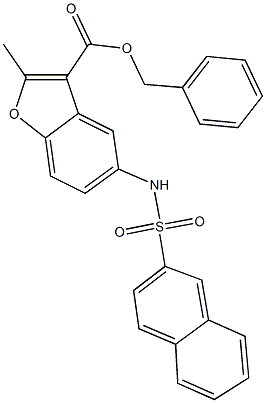 benzyl 2-methyl-5-[(2-naphthylsulfonyl)amino]-1-benzofuran-3-carboxylate 结构式