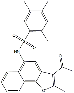 N-(3-acetyl-2-methylnaphtho[1,2-b]furan-5-yl)-2,4,5-trimethylbenzenesulfonamide 结构式
