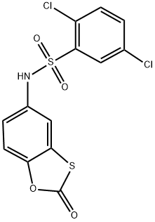 2,5-dichloro-N-(2-oxo-1,3-benzoxathiol-5-yl)benzenesulfonamide 结构式