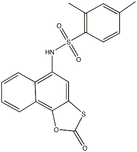 2,4-dimethyl-N-(2-oxonaphtho[2,1-d][1,3]oxathiol-5-yl)benzenesulfonamide 结构式