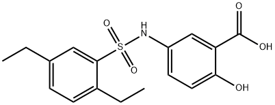 5-{[(2,5-diethylphenyl)sulfonyl]amino}-2-hydroxybenzoic acid 结构式