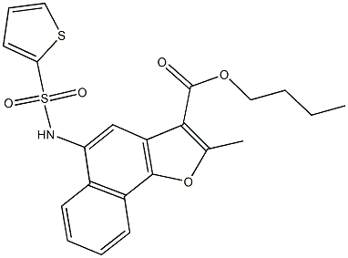 butyl 2-methyl-5-[(2-thienylsulfonyl)amino]naphtho[1,2-b]furan-3-carboxylate 结构式