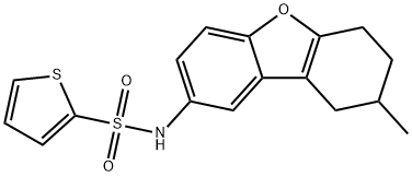 N-(8-methyl-6,7,8,9-tetrahydrodibenzo[b,d]furan-2-yl)-2-thiophenesulfonamide 结构式