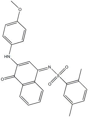 N-(3-(4-methoxyanilino)-4-oxo-1(4H)-naphthalenylidene)-2,5-dimethylbenzenesulfonamide 结构式