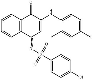 4-chloro-N-(3-(2,4-dimethylanilino)-4-oxo-1(4H)-naphthalenylidene)benzenesulfonamide 结构式