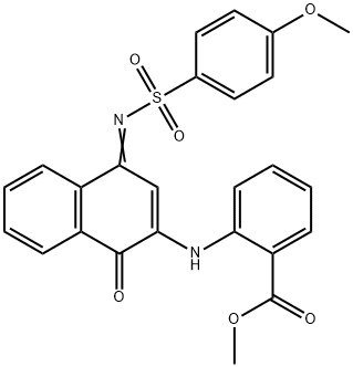 methyl 2-[(4-{[(4-methoxyphenyl)sulfonyl]imino}-1-oxo-1,4-dihydro-2-naphthalenyl)amino]benzoate 结构式