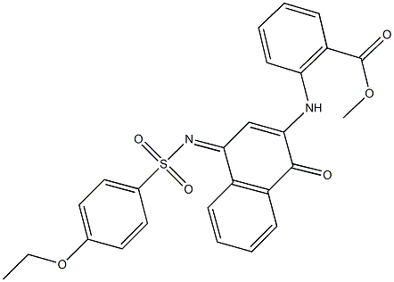 methyl 2-[(4-{[(4-ethoxyphenyl)sulfonyl]imino}-1-oxo-1,4-dihydro-2-naphthalenyl)amino]benzoate 结构式