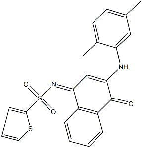 N-(3-(2,5-dimethylanilino)-4-oxo-1(4H)-naphthalenylidene)-2-thiophenesulfonamide 结构式