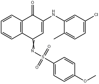 N-(3-(5-chloro-2-methylanilino)-4-oxo-1(4H)-naphthalenylidene)-4-methoxybenzenesulfonamide 结构式
