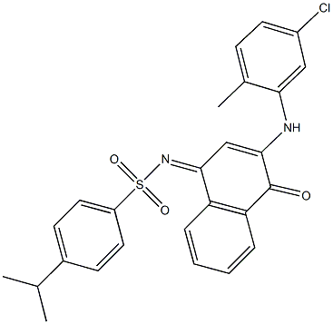 N-(3-(5-chloro-2-methylanilino)-4-oxo-1(4H)-naphthalenylidene)-4-isopropylbenzenesulfonamide 结构式