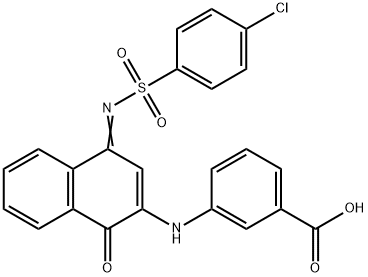 3-[(4-{[(4-chlorophenyl)sulfonyl]imino}-1-oxo-1,4-dihydro-2-naphthalenyl)amino]benzoic acid 结构式