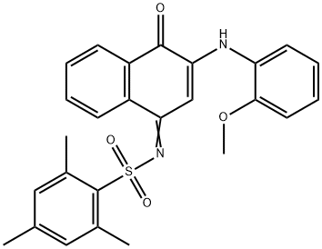 N-(3-(2-methoxyanilino)-4-oxo-1(4H)-naphthalenylidene)-2,4,6-trimethylbenzenesulfonamide 结构式