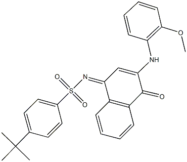 4-tert-butyl-N-(3-(2-methoxyanilino)-4-oxo-1(4H)-naphthalenylidene)benzenesulfonamide 结构式