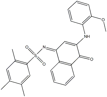N-(3-(2-methoxyanilino)-4-oxo-1(4H)-naphthalenylidene)-2,4,5-trimethylbenzenesulfonamide 结构式