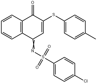 4-chloro-N-(3-[(4-methylphenyl)sulfanyl]-4-oxo-1(4H)-naphthalenylidene)benzenesulfonamide 结构式