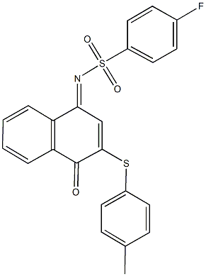 4-fluoro-N-(3-[(4-methylphenyl)sulfanyl]-4-oxo-1(4H)-naphthalenylidene)benzenesulfonamide 结构式