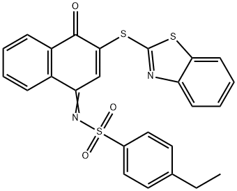 N-(3-(1,3-benzothiazol-2-ylsulfanyl)-4-oxo-1(4H)-naphthalenylidene)-4-ethylbenzenesulfonamide 结构式