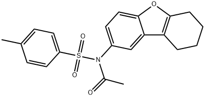 N-acetyl-4-methyl-N-(6,7,8,9-tetrahydrodibenzo[b,d]furan-2-yl)benzenesulfonamide 结构式