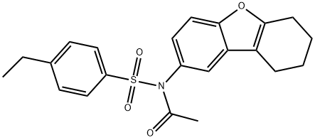 N-acetyl-4-ethyl-N-(6,7,8,9-tetrahydrodibenzo[b,d]furan-2-yl)benzenesulfonamide 结构式